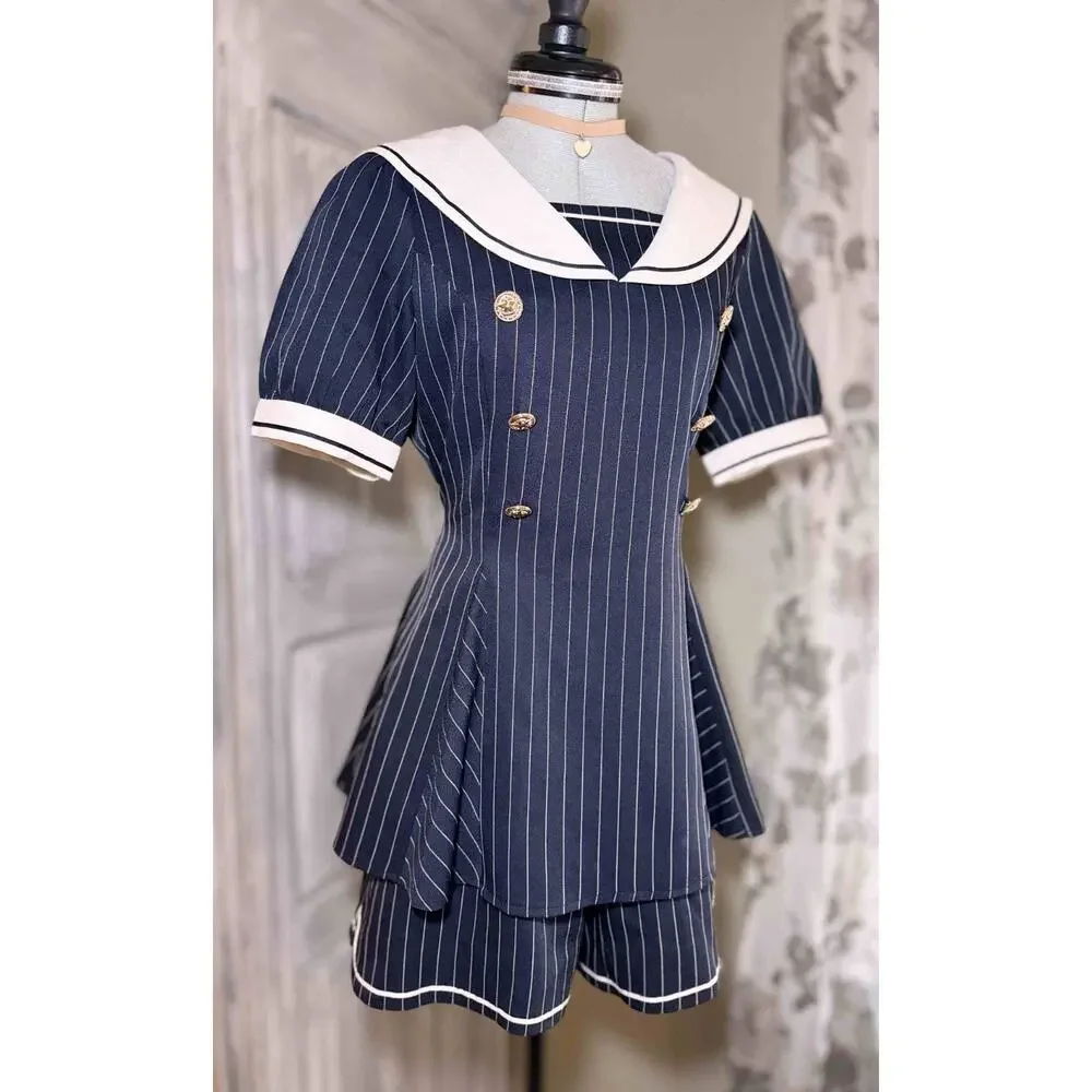 Secret Honey Sailor Set Up Blouse Shorts Jirai Kei Gyaru Shoujo Girl Japan
